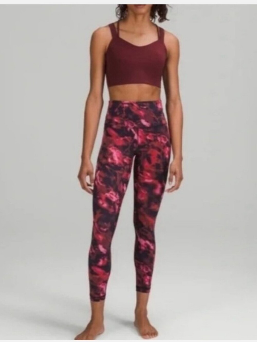 Lululemon Align High Rise Leggings In Intensity Pink Blossom Size 12